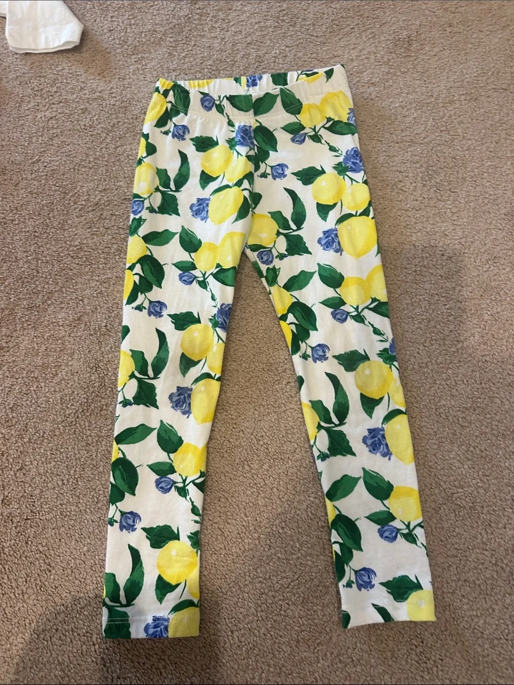 Janie and Jack White Top with Lemon Print Leggings
